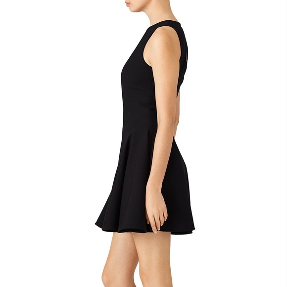 Halston Heritage Black Black Crepe Cut Cocktail Party Dress Size 4 Small S NWOT - Picture 2 of 15